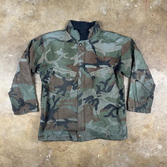 VTG US Army Chemical Protective Jacket Olive Drab Large 80s Military Surplus - Picture 1 of 10